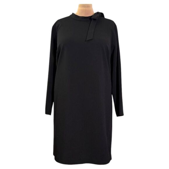 CALVIN KLEIN Plus Size Bow Neck Black Sheath Dress, NWT! Size 22W - Picture 2 of 10